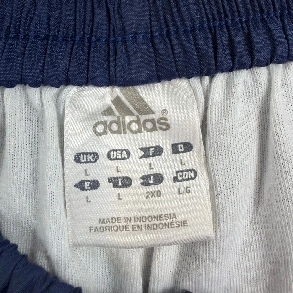 Vintage Adidas Snap‎ Track Pants Navy Blue White Tearaway Warmup Windbreaker L